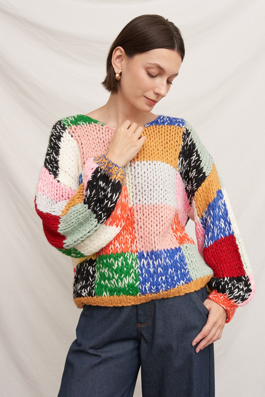 OVERSIZE PATCHWORK SWEATER