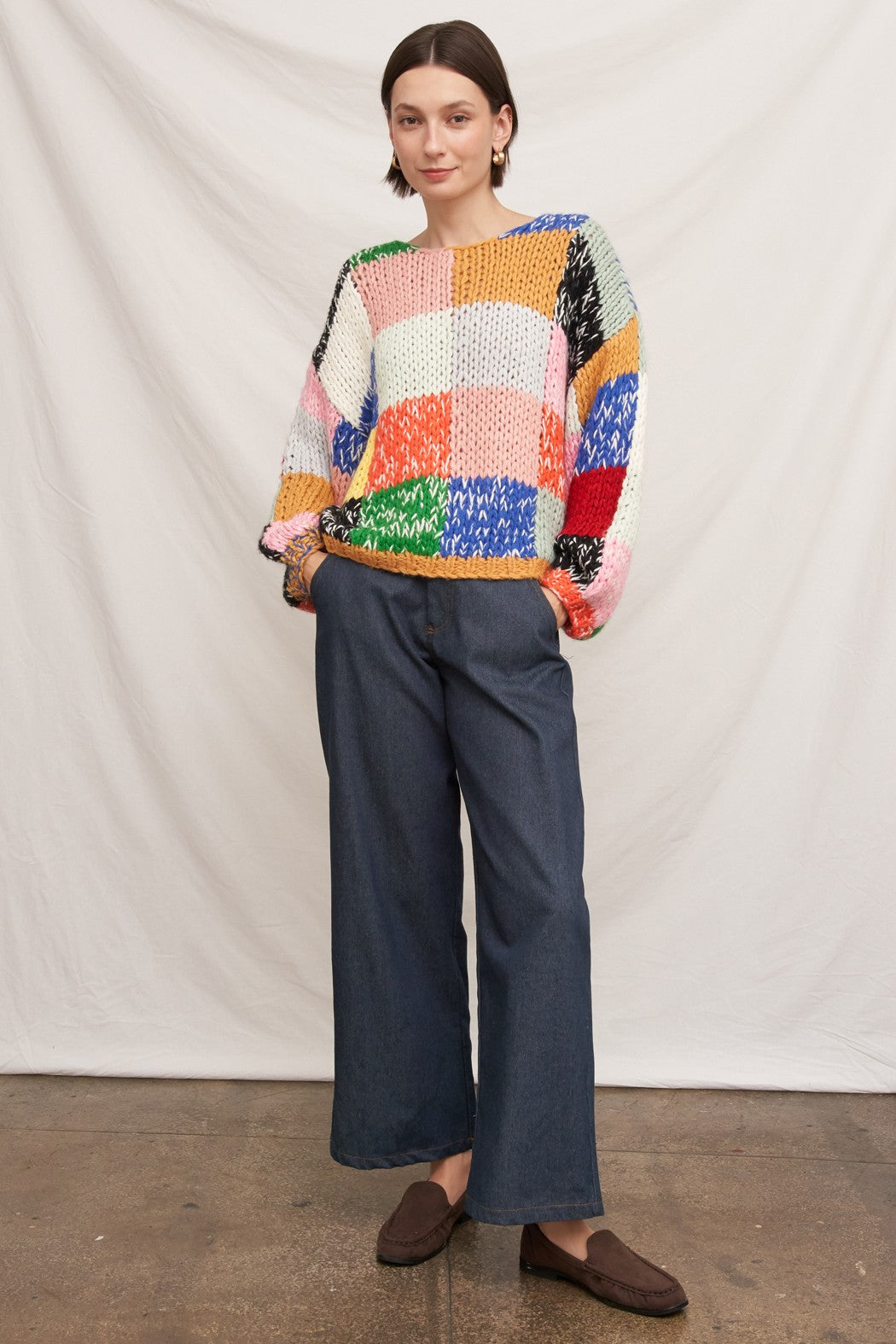 OVERSIZE PATCHWORK SWEATER