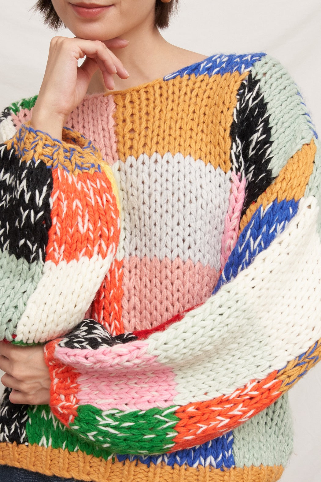 OVERSIZE PATCHWORK SWEATER
