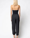 PLEATED SATIN JOGGER