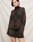 ARGYLE TURTLENECK SWEATER