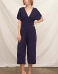 SHORT SLEEVE V-NECK JUMPSUIT