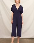SHORT SLEEVE V-NECK JUMPSUIT