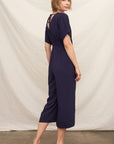 SHORT SLEEVE V-NECK JUMPSUIT