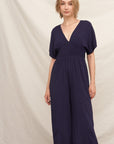 SHORT SLEEVE V-NECK JUMPSUIT