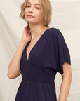 SHORT SLEEVE V-NECK JUMPSUIT