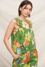 TROPICAL FLORAL SPLIT BACK TANK