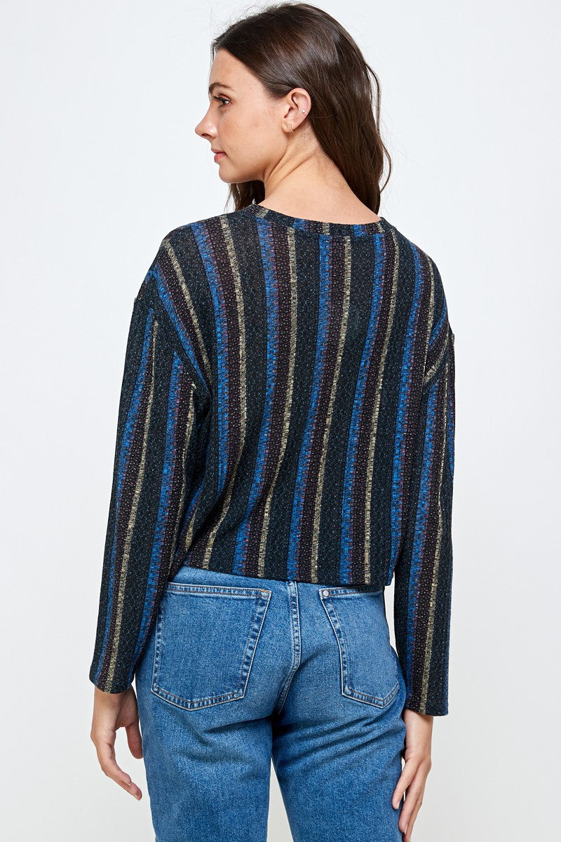 VERTICAL STRIPE LONG SLEEVE TOP
