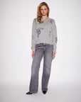 EVERLY ROCK 'N' ROLL EMBROIDERED SWEATER