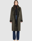 ELLE NOTCH COLLAR IRONED WOOL LONG SHEARLING