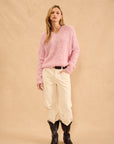 HARLAN FUZZY V-NECK SWEATER