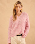 HARLAN FUZZY V-NECK SWEATER