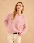 HARLAN FUZZY V-NECK SWEATER