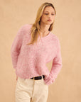 HARLAN FUZZY V-NECK SWEATER