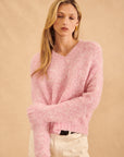 HARLAN FUZZY V-NECK SWEATER