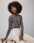 LEOPARD PRINT BAMBOO LONG SLEEVE TEE