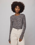 LEOPARD PRINT BAMBOO LONG SLEEVE TEE