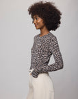 LEOPARD PRINT BAMBOO LONG SLEEVE TEE