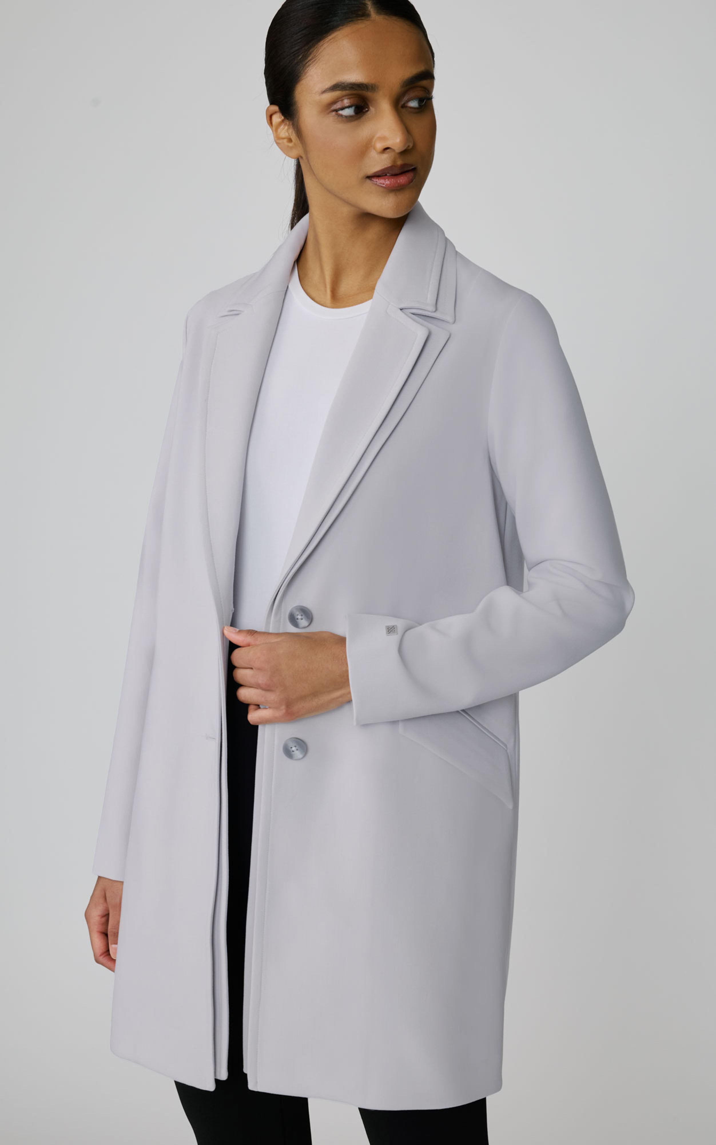 FABRIZA DRAPY NOTCH COLLAR STRAIGHT TRENCH