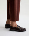 HATTIE CROP HIGH-RISE BARREL IN CHESTNUT