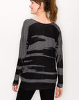 STREAKED DOLMAN V-NECK TOP