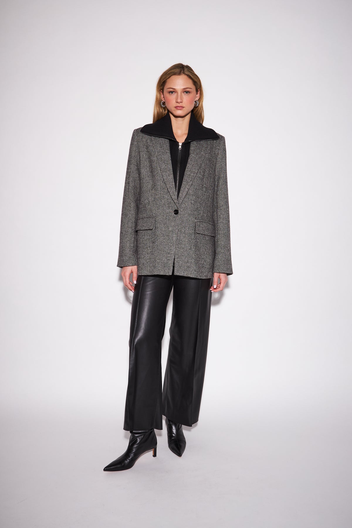 HAYES HERRINGBONE BLAZER