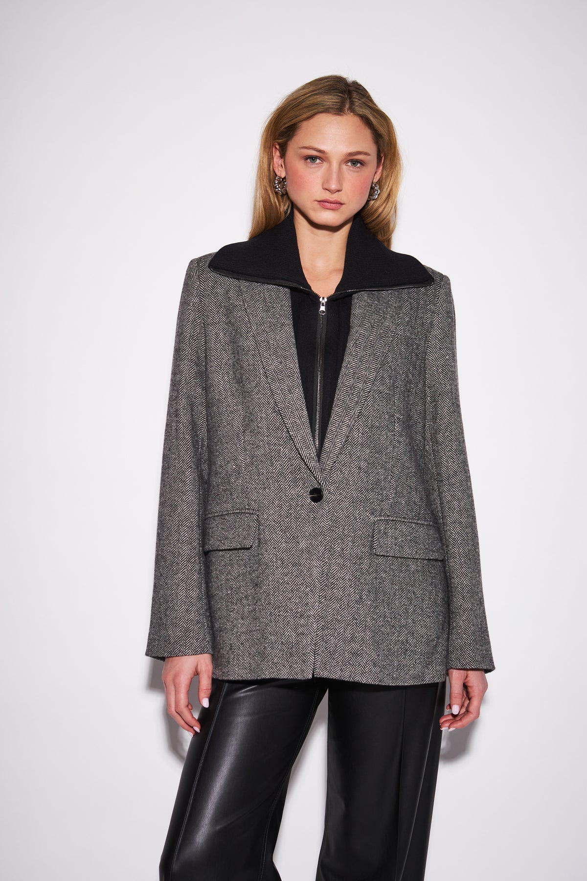 HAYES HERRINGBONE BLAZER