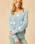 HENDRIX EMBROIDERED FLOWERS SWEATER