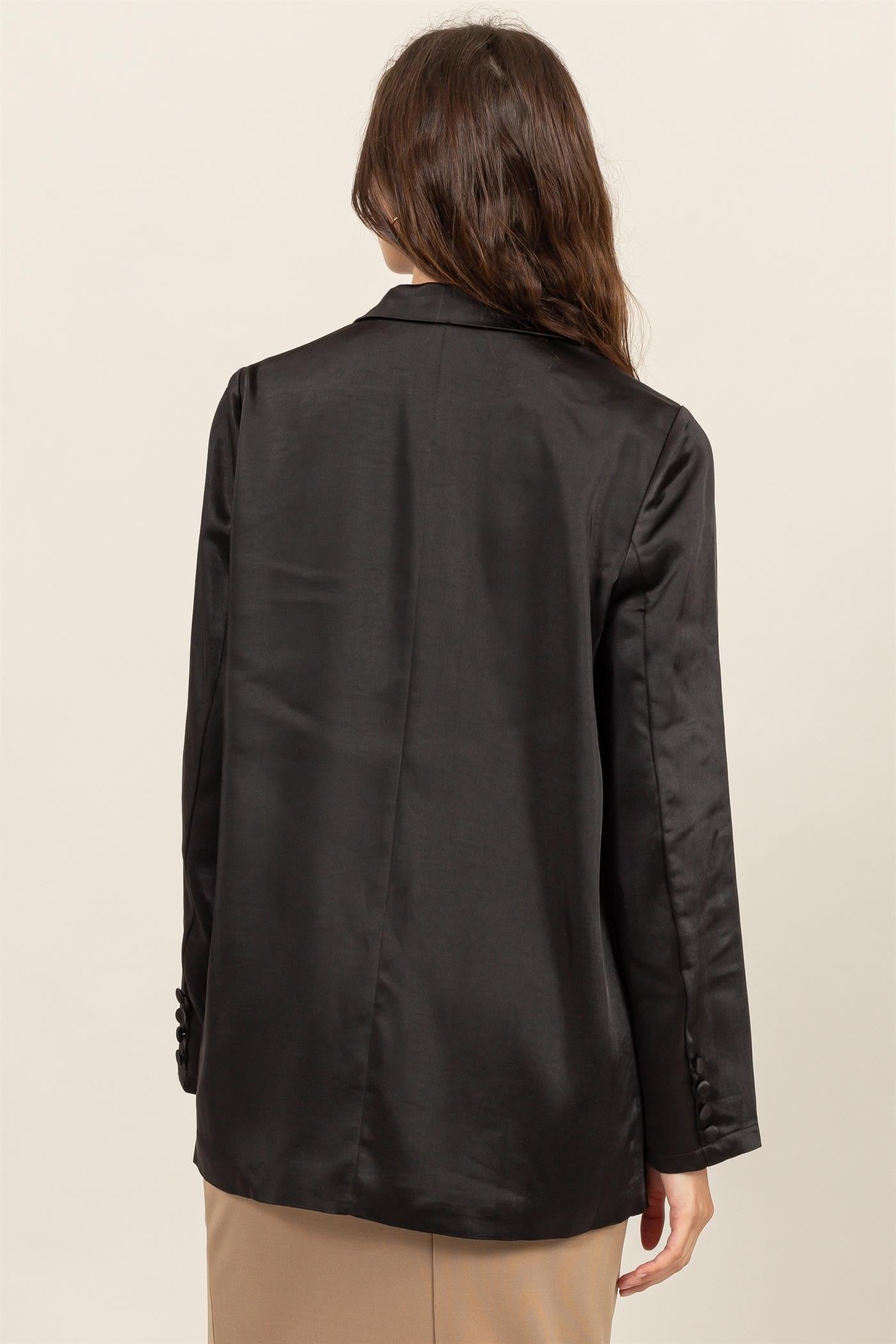 Black satin blazer new arrivals