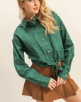 CROPPED COTTON POPLIN SHIRT