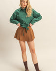 CROPPED COTTON POPLIN SHIRT