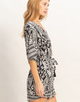 FLORAL PRINT SHORT SLEEVE ROMPER