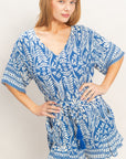 FLORAL PRINT SHORT SLEEVE ROMPER