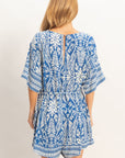 FLORAL PRINT SHORT SLEEVE ROMPER