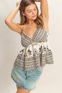 FLORAL DAMASK BORDERED TANK