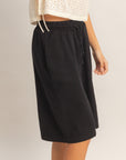 DRAWSTRING KNEE LENGTH SHORTS