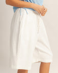 DRAWSTRING KNEE LENGTH SHORTS