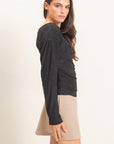 SHEER LACE BOATNECK TOP