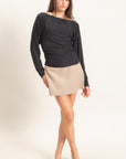 SHEER LACE BOATNECK TOP