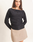 SHEER LACE BOATNECK TOP
