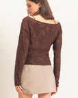 SHEER LACE BOATNECK TOP