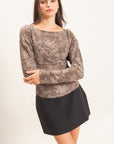 SHEER LACE BOATNECK TOP