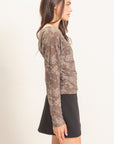 SHEER LACE BOATNECK TOP