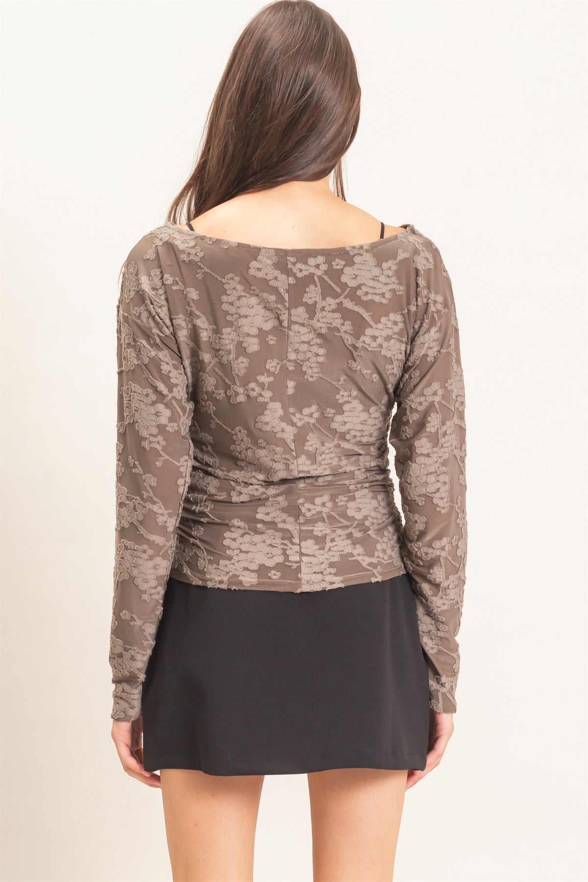 SHEER LACE BOATNECK TOP