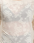 SHEER LACE BOATNECK TOP