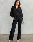 SHEER JACQUARD FLORAL DOLMAN BLOUSE