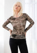 WATERCOLOUR MESH LONG SLEEVE TOP