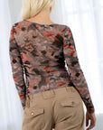 WATERCOLOUR MESH LONG SLEEVE TOP
