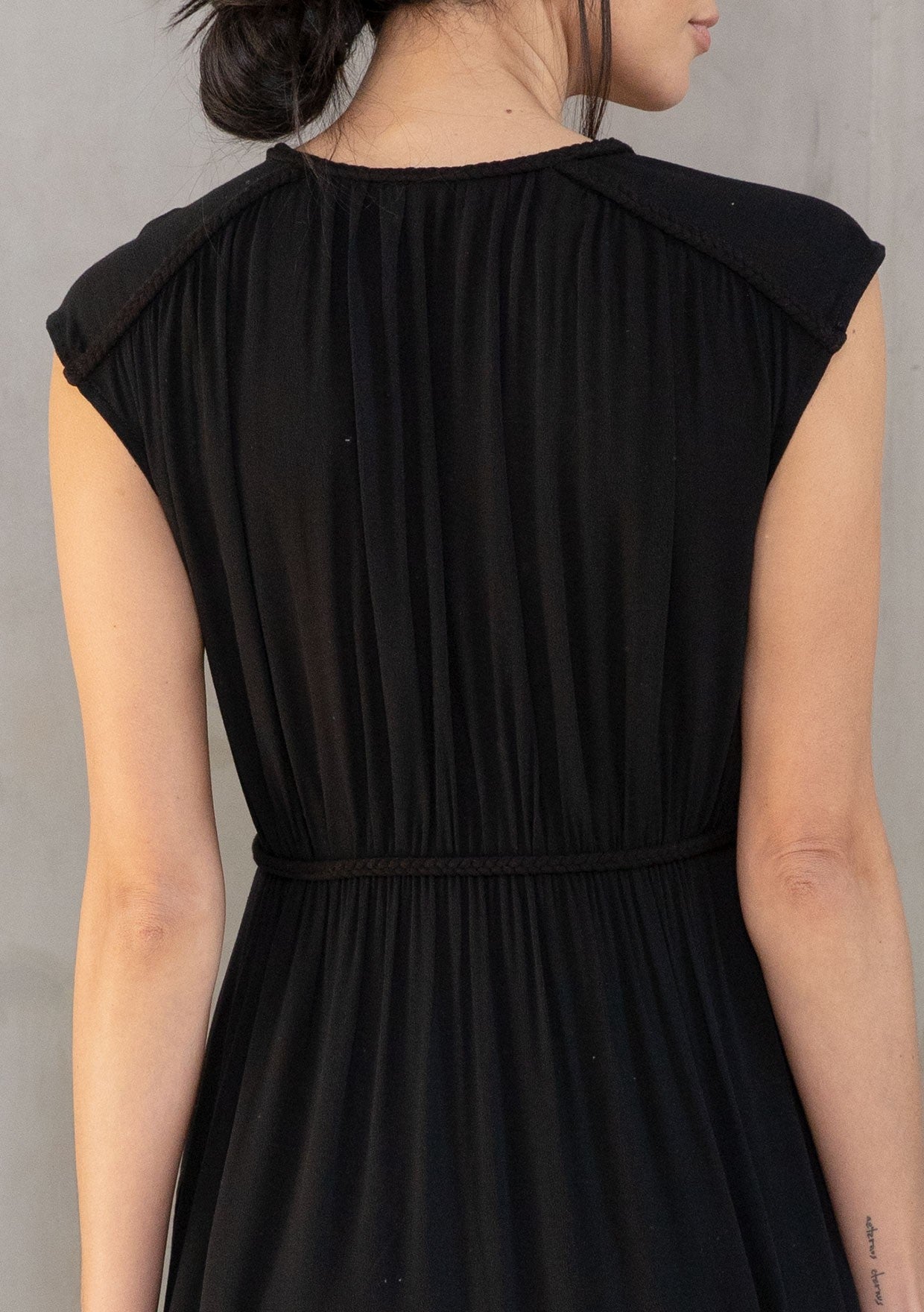 BRAIDED TRIM RAYON TUNIC
