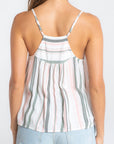 STRIPED BUTTON FRONT TANK